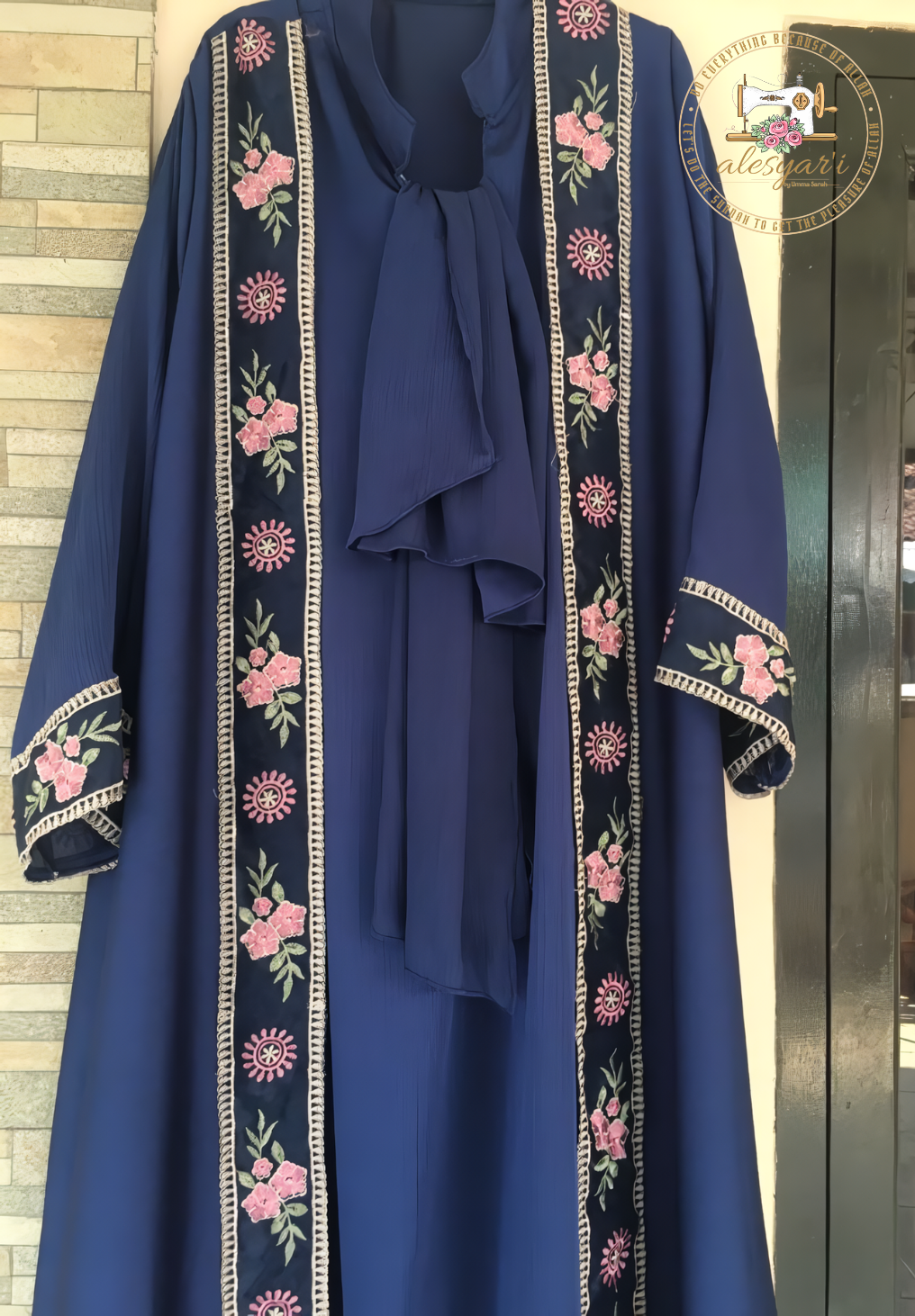 Alesyari Shop I Silk Abaya Dubai Luxury Beaded Kimono Muslim Pink Abayas for Women Turkey Moroccan Kaftan Wedding Party Dress Islamic Clothing