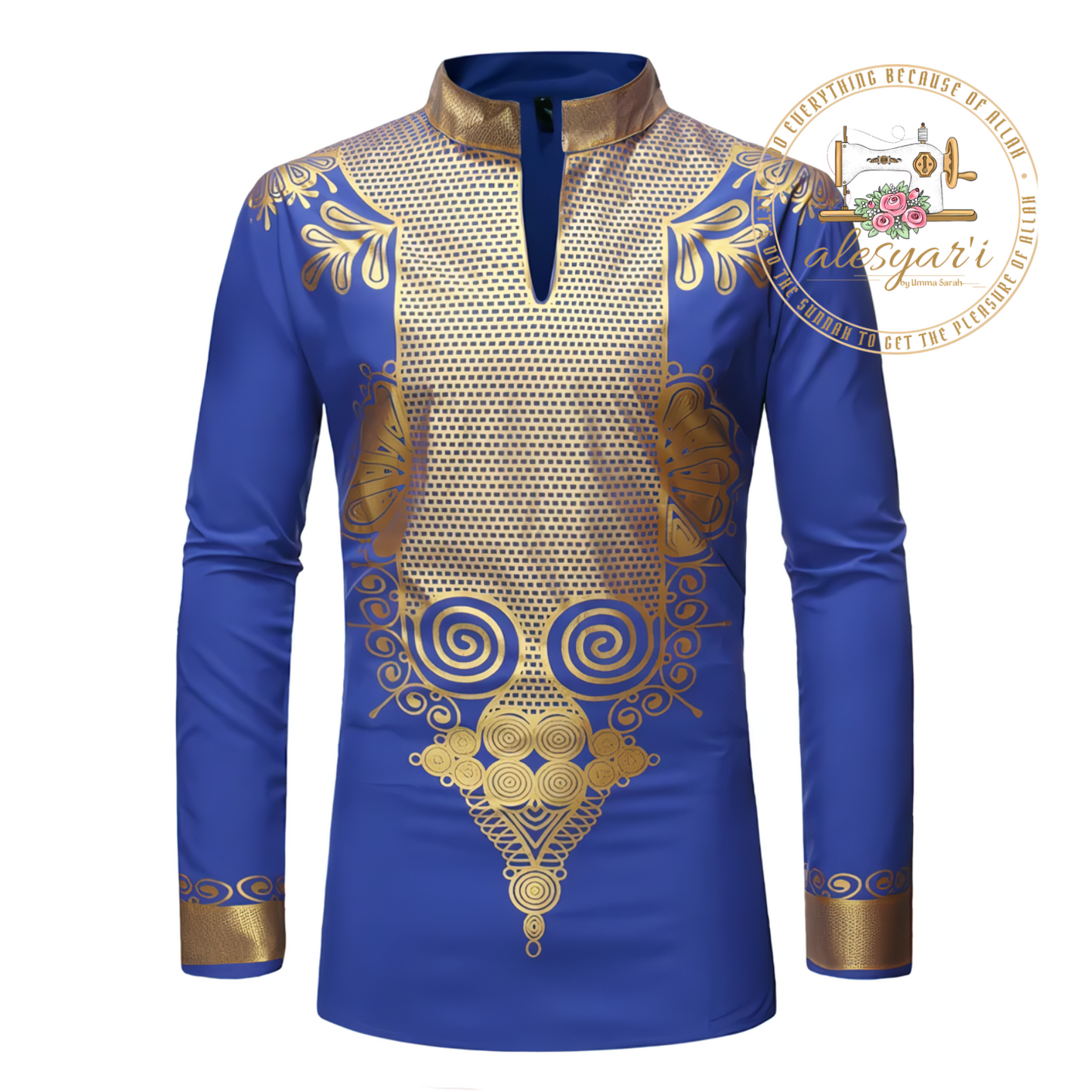 Alesyari Shop I African Dashiki Print Shirt for Men: Fashionable Business Casual Pullovers