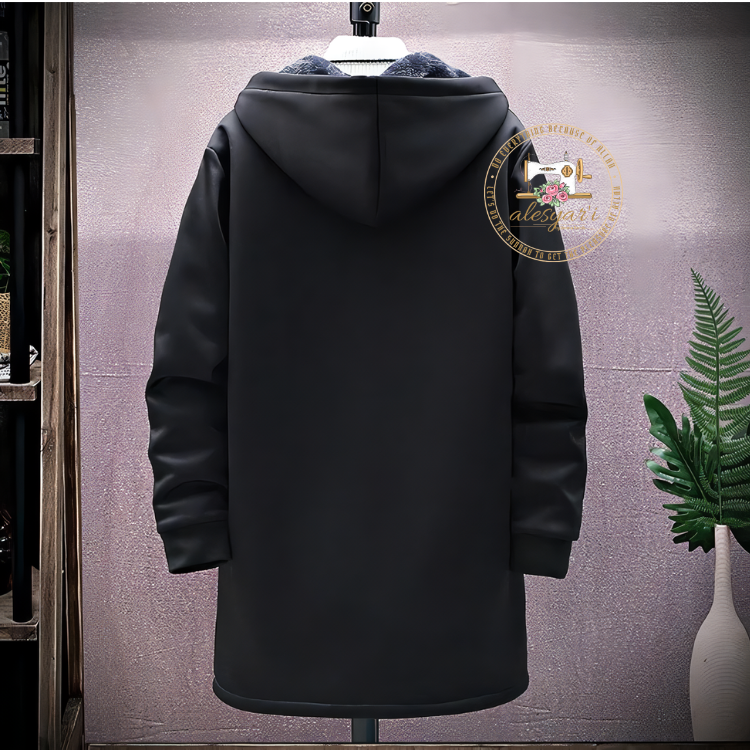 Alesyari Shop I Kasmir Long Coat for Men: Comfortable Casual Jacket in Large Size, Thick and Warm for Fall and Winter 2023