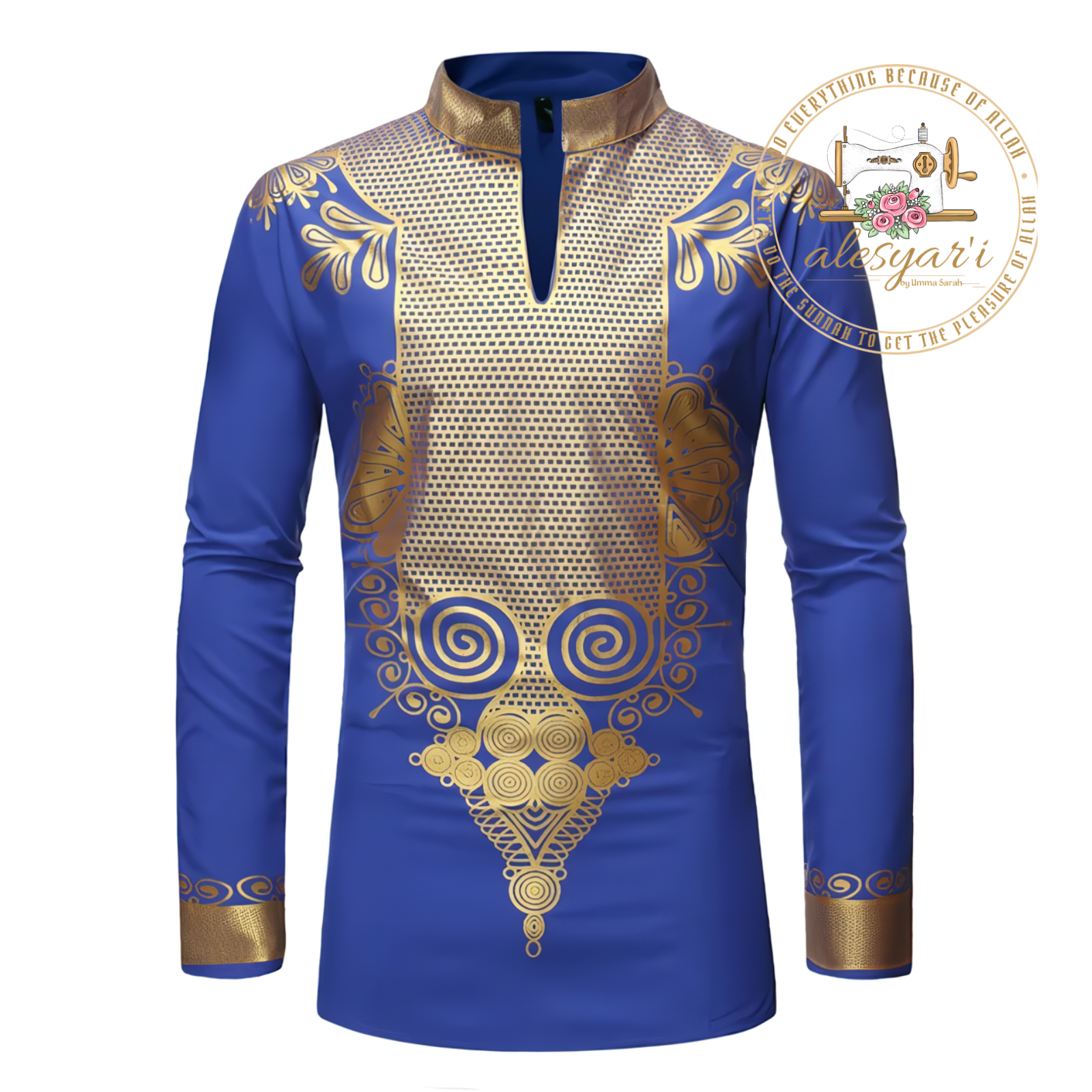 Alesyari Shop I African Dashiki Print Shirt for Men: Fashionable Business Casual Pullovers