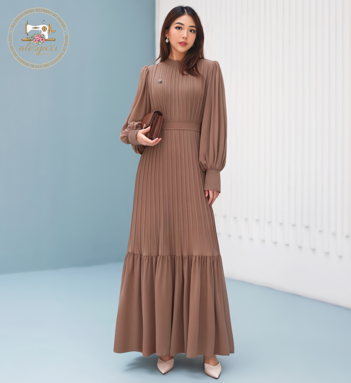 Alesyari Shop I 2024 Women Cotton Shirt Long Dress Casual Long Sleeve Shirt Skirt Comfortable Korean Style