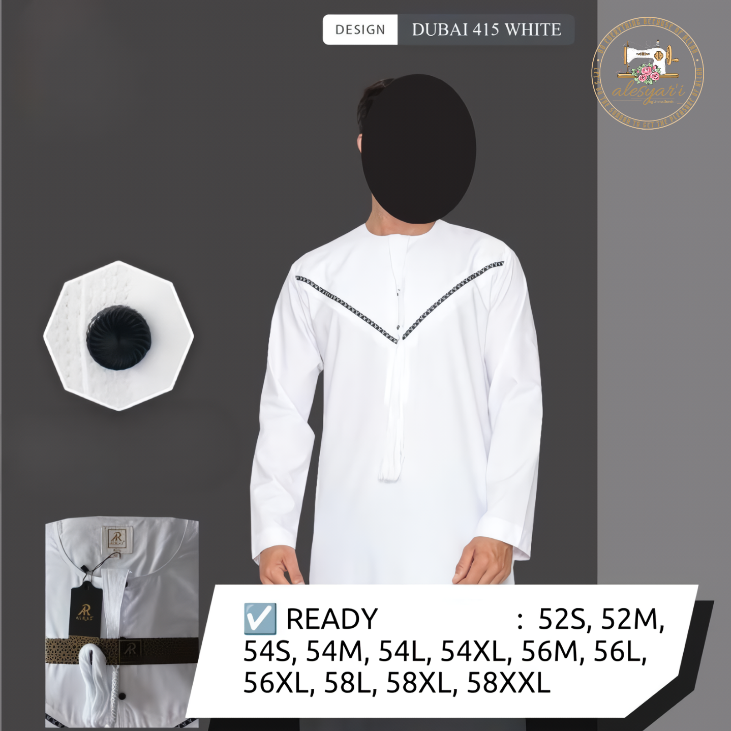 Alesyari Shop I 2024 Summer New Kaftan Muslim Men Short Sleeve Embroidery Loose Breathable Casual Robe Islamic Abaya