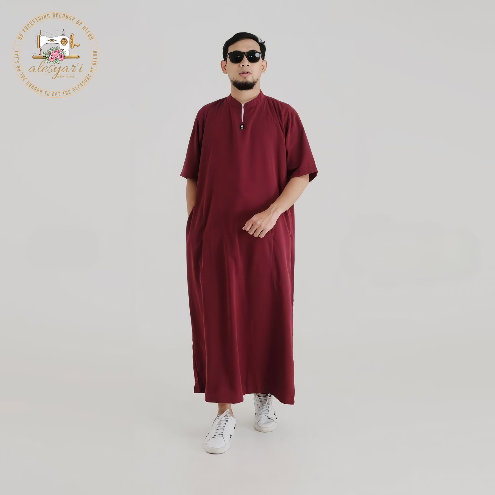 Alesyari Shop I 2024 Men's Islamic Arabian Patchwork Muslim Robe Autumn Streetwear Casual Loose Arabian Islamic Robe