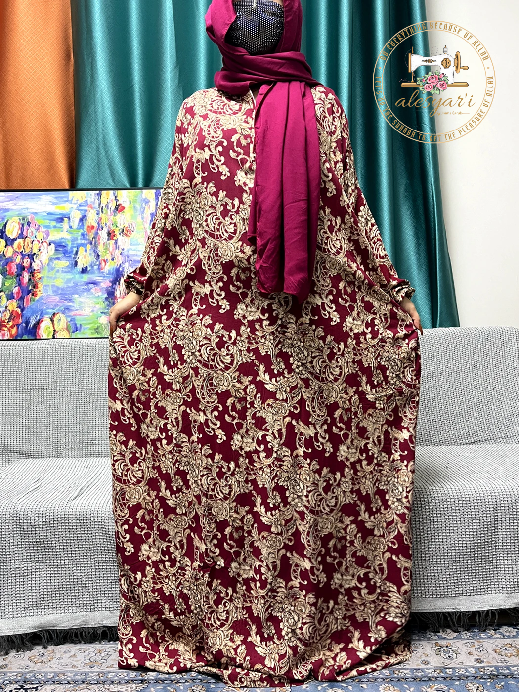 Alesyari Shop I Stylish Muslim Rayon Abayas for Women: 2024 Ramadan Prayers Collection Inspired by Dubai, Turkey, and the Middle East, featuring Loose-fitting African-inspired Dresses