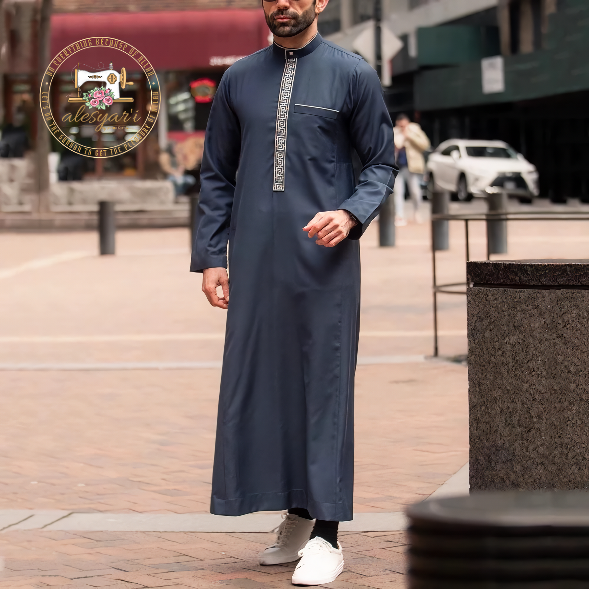 Alesyari Shop I Islamic Elegance Men's Abaya Caftan - A Fusion of Fashion and Tradition in Islamic Robes, Kaftan, and Jubba Thobe