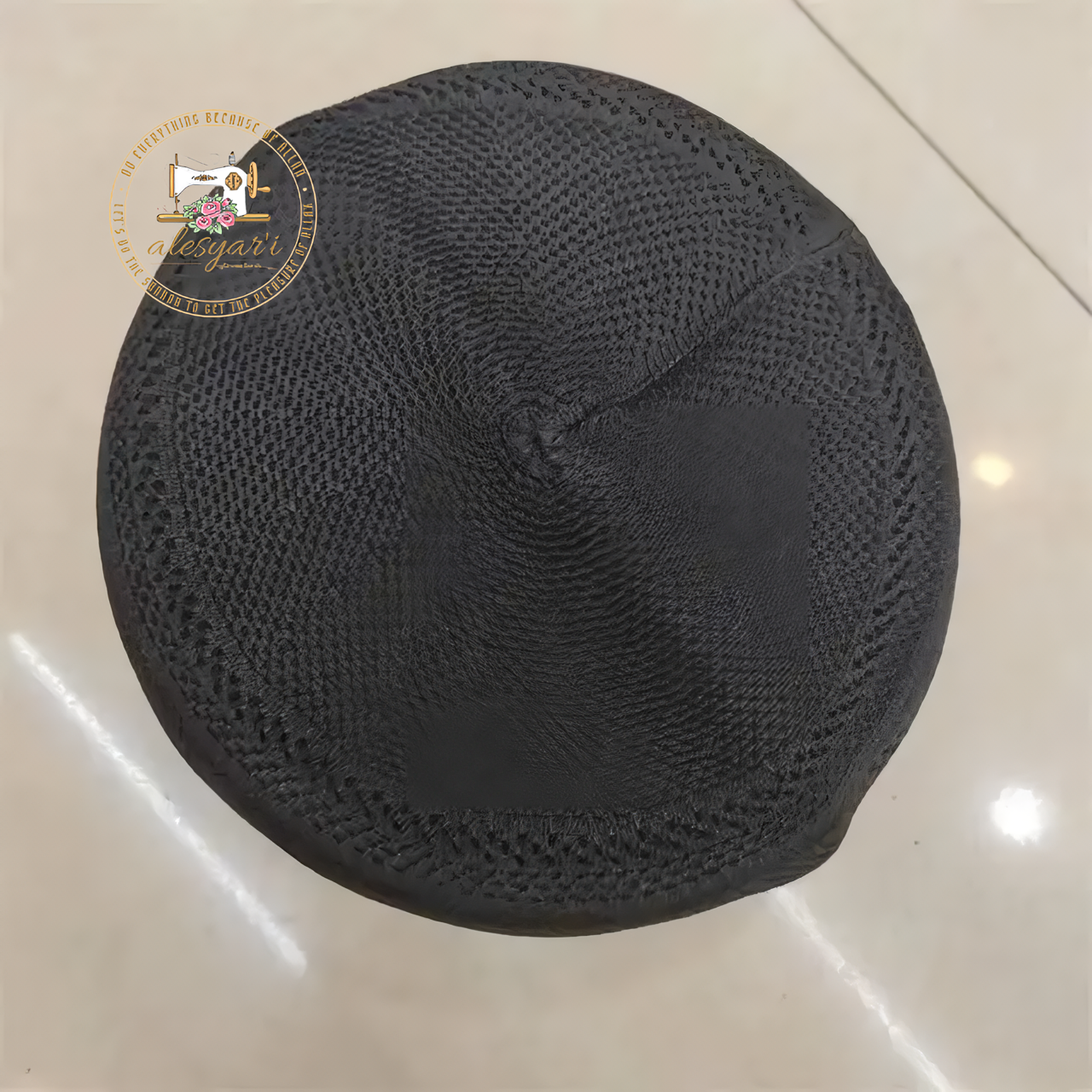 Alesyari Shop I Trendy Flat Top Knitted Mesh Kufi Kippah - A Stylish Prayer Hat for Muslim Men