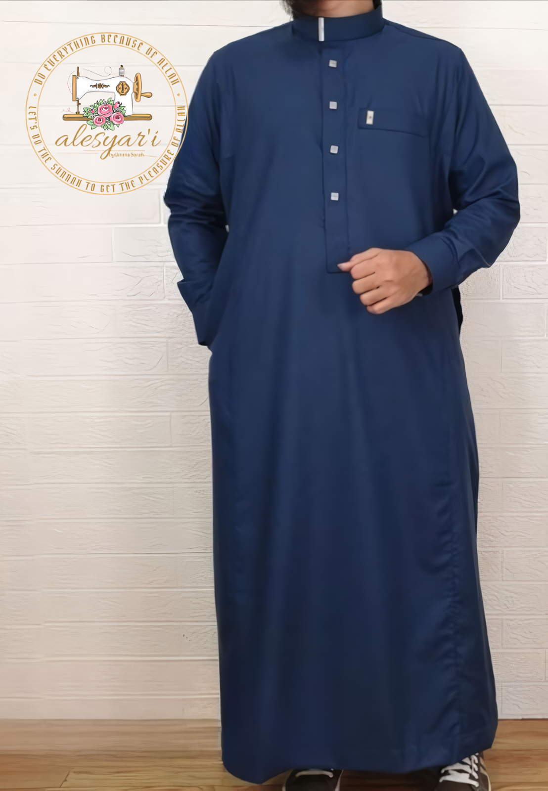 Alesyari Shop I Latest Imam Ahmad Style Robe with Long Sleeves and Cuffs Added Elegance