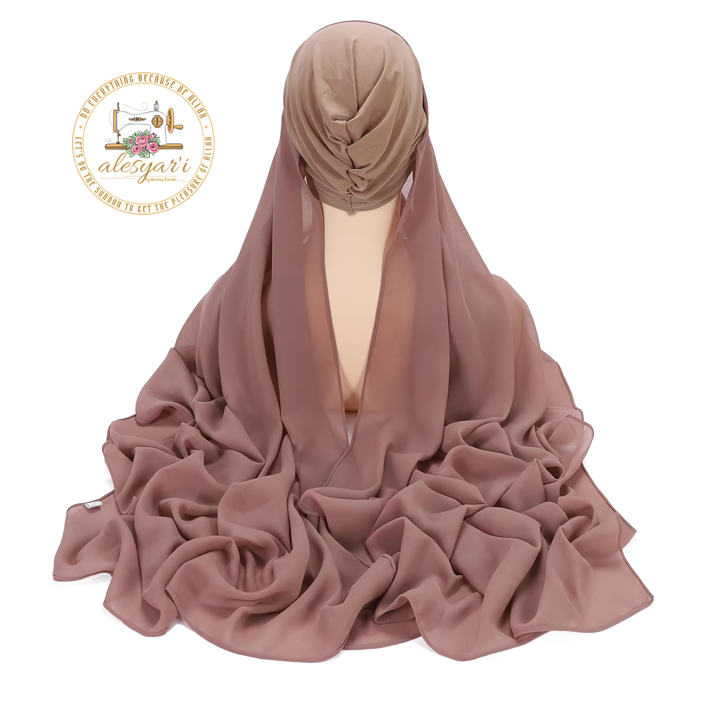 Alesyari Shop I Chiffon Hijab Scarf Sets with Stylish Cross Jersey Caps for Instant Chic Hijab Styles