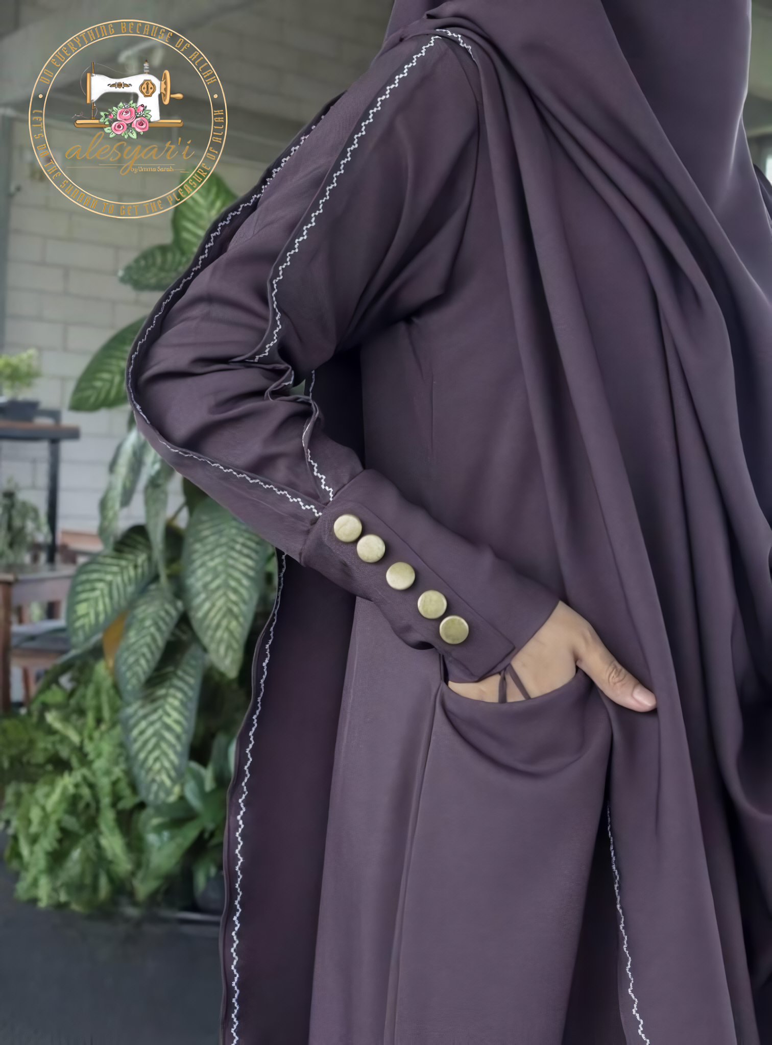 Alesyari Shop I Luxurious Set Abaya + Khimar Set Elegance, Comfort, and Style for Festivities