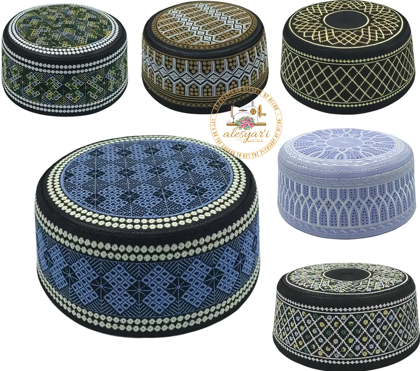 Alesyari Shop I Stylish Cotton Muslim Men's Prayer Hats - Elevate Your Spiritual Style with Our Islamic Collection