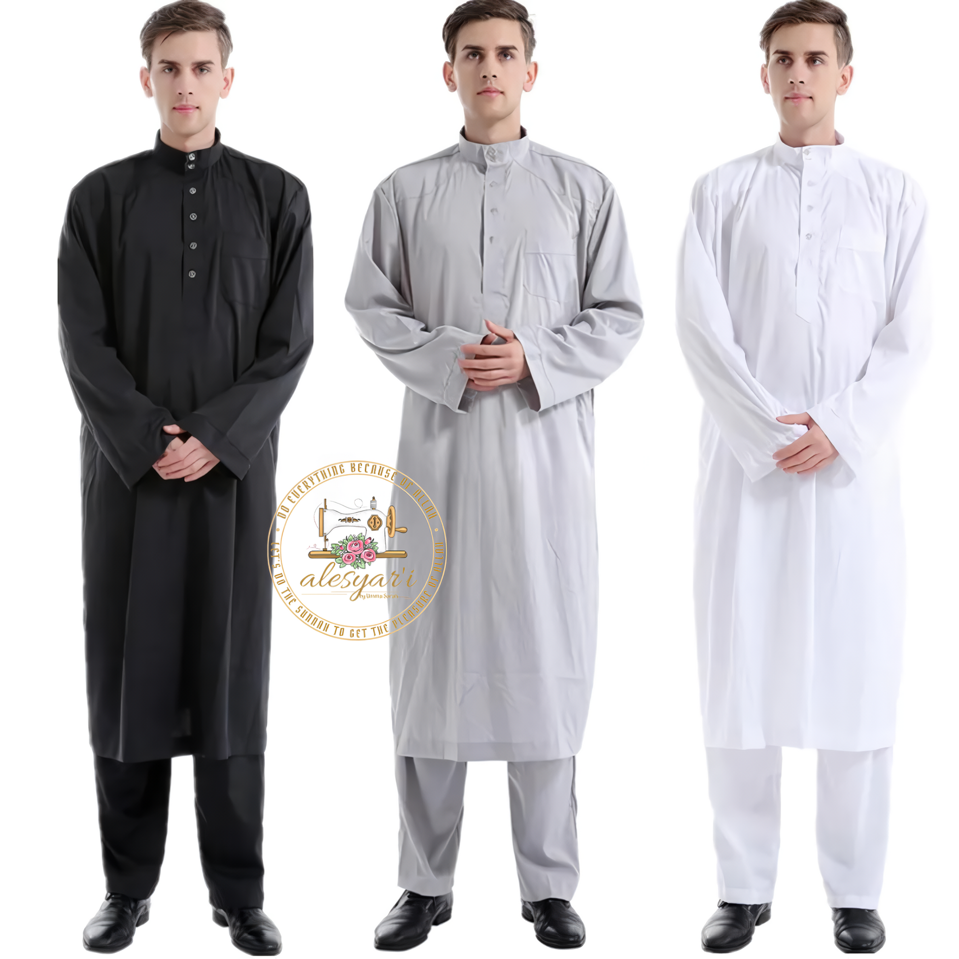 Alesyari Shop I Inspired Jubba Thobe and Abaya Set from Saudi Arabia, Dubai Kaftan, Perfect Eid Mubarak Ensemble