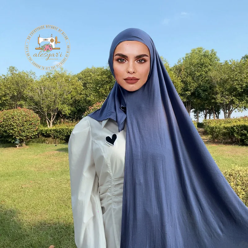 Alesyari Shop I Premium Cotton Jersey Hijab Shawls for Muslim Women - Pinless, Instant, Perfect Head Scarf Wrap for Ladies