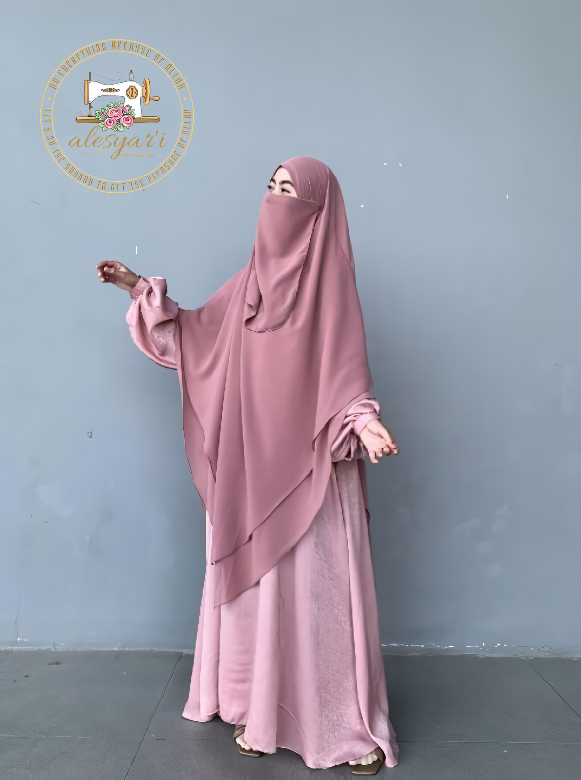 Alesyari Shop I The Premier Syari Dress Collection – Jumbo Khimar and Oversized Abaya Santorini Silk