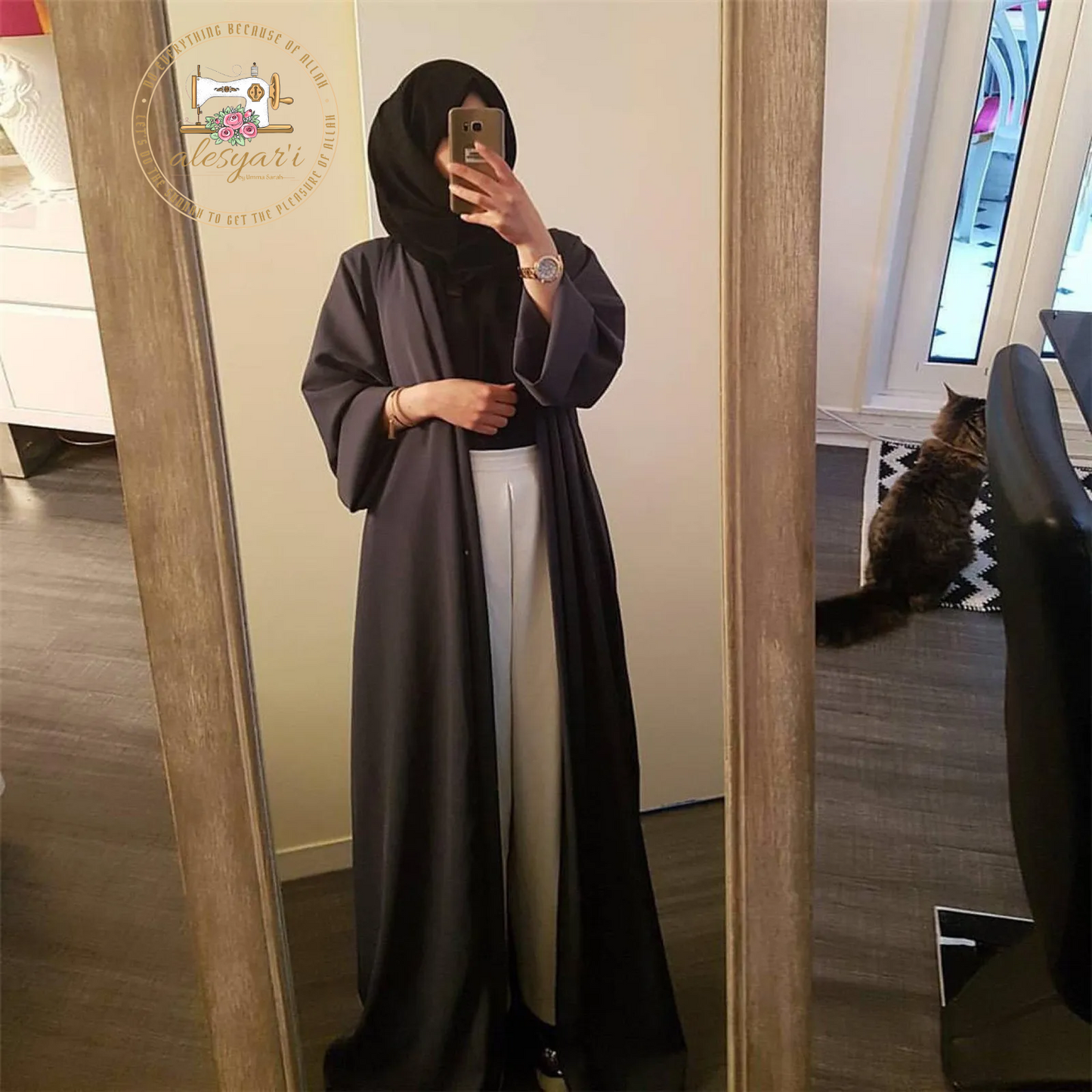 Alesyari Shop I Stylish Muslim Kimono Abaya Retro Ethnic Cardigan Robe for Ramadan and Eid Fashion