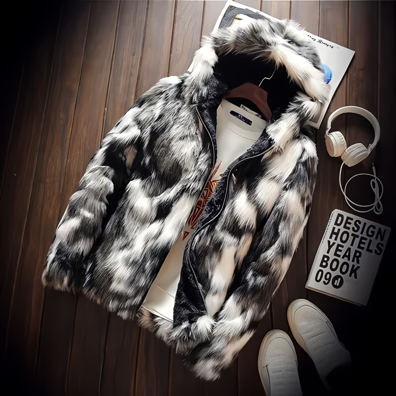 Warm Winter Fox Fur Jackets for Men: High-Quality Hooded Coats