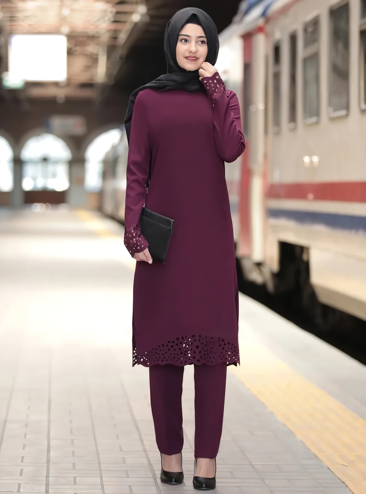 Muslim Women's Pant Set: Stylish Islamic Abaya Dress for Eid and Beyond