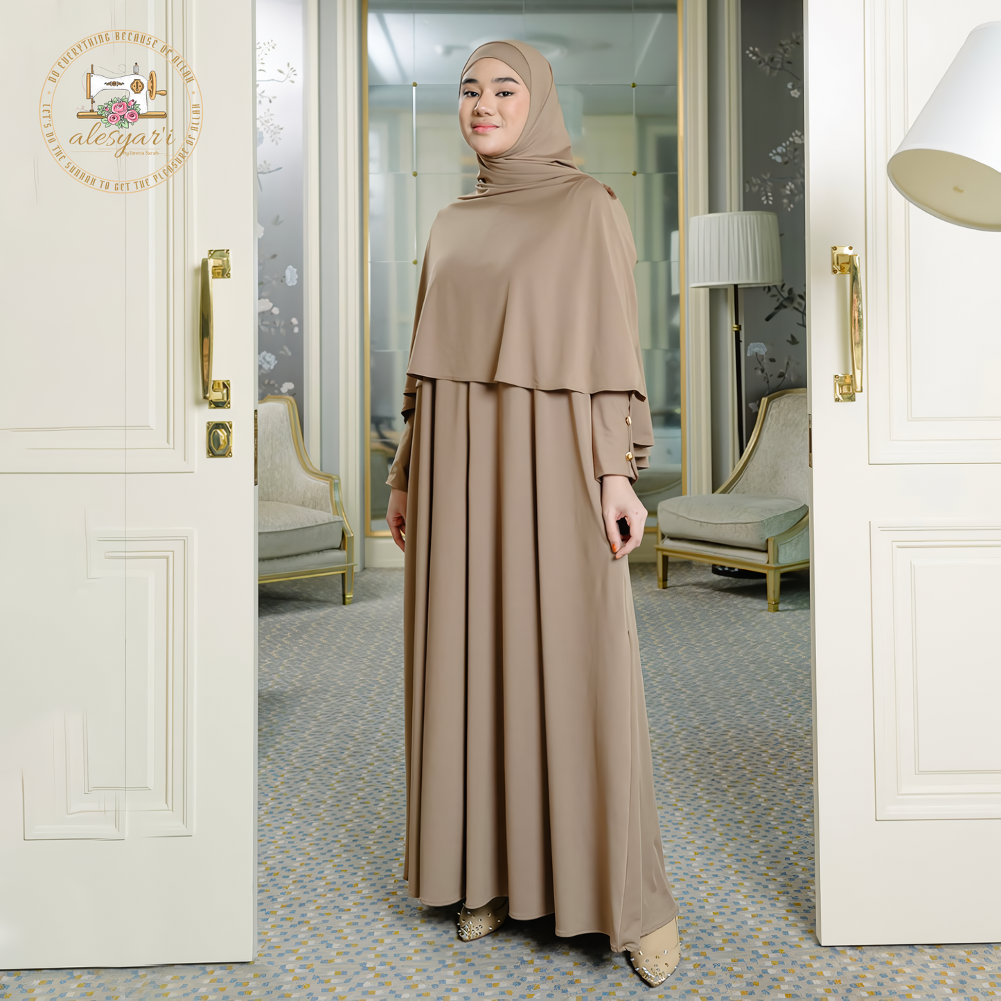 Alesyari Shop I 2024 Fashion Muslim Dress Dubai Full Length Soft Abaya Dubai Turkey Muslim Islam Robe With Pocket