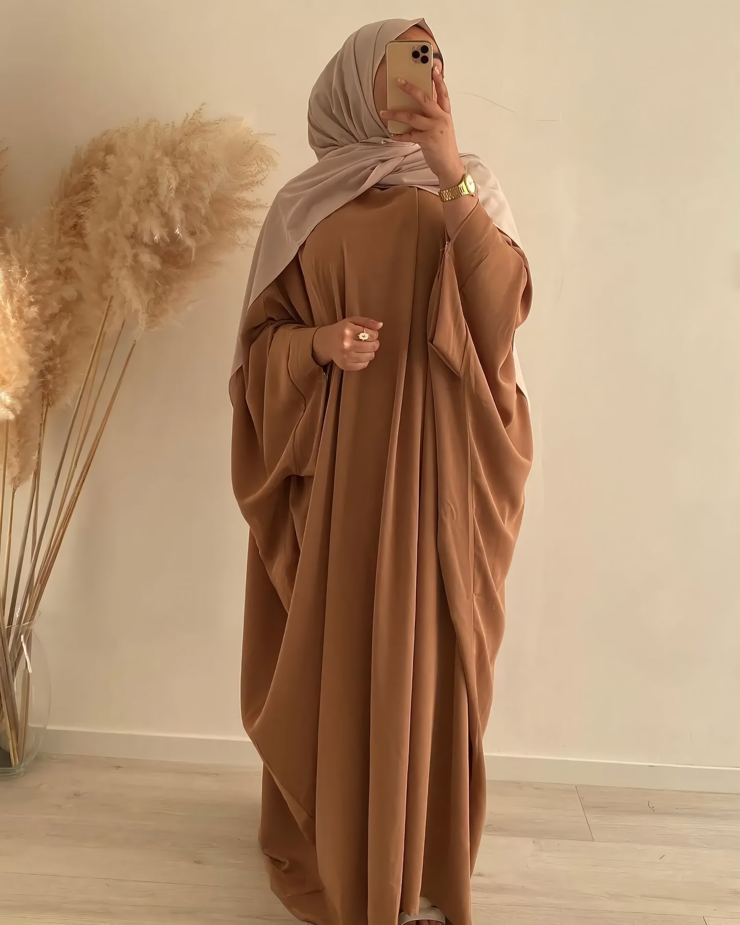 Muslim Women's Prayer Dress with Batwing Abaya, Headscarf, Ideal for Dubai, Turkey, Saudi - Jilbab Ensemble