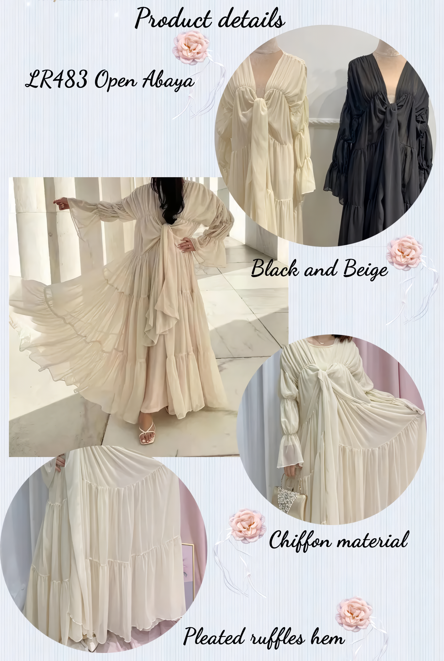 Alesyari Shop I Elegant Ramadan Eid Cardigan for Muslim Women - Dubai Fashion