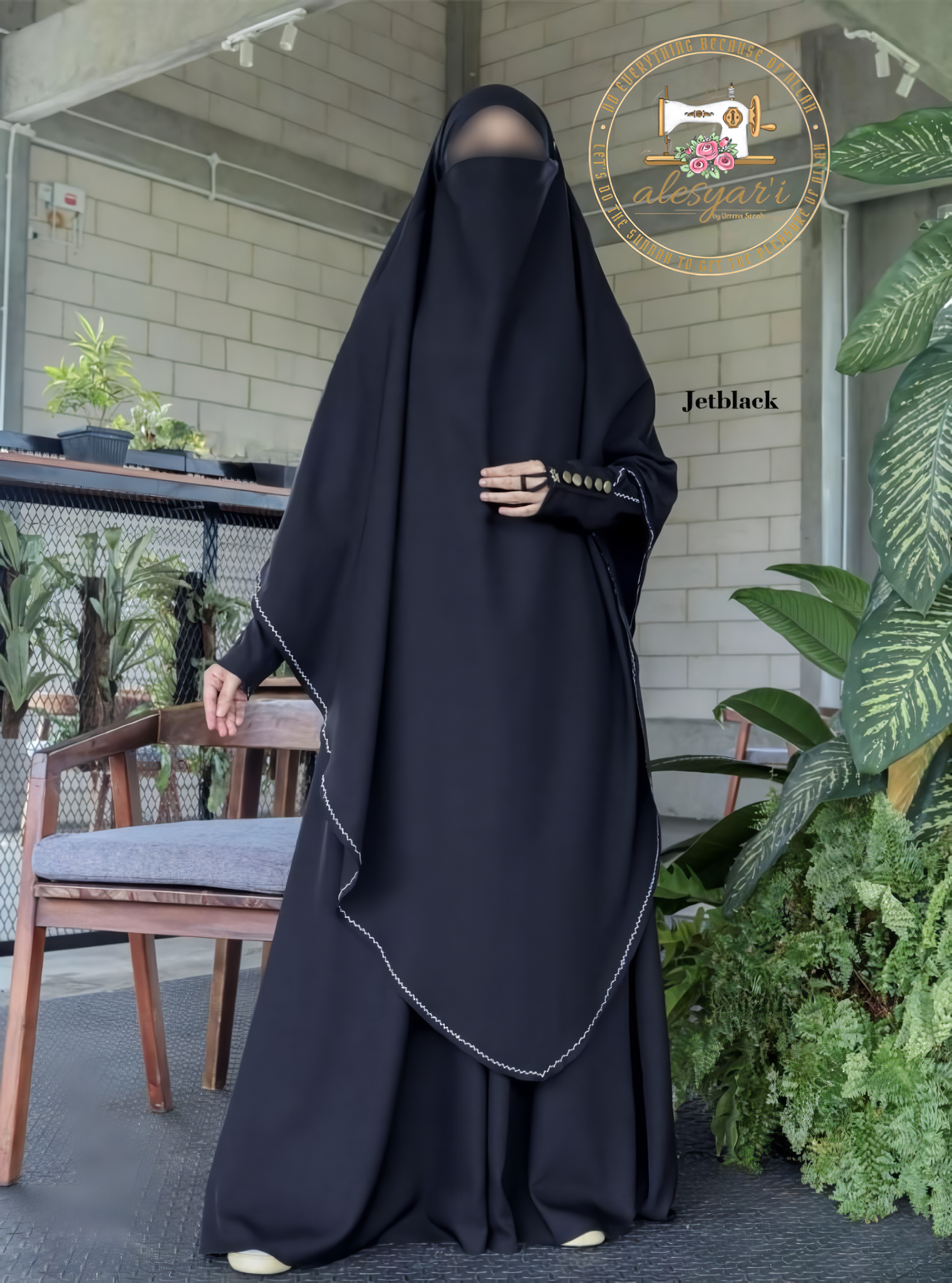 Alesyari Shop I Luxurious Set Abaya + Khimar Set Elegance, Comfort, and Style for Festivities