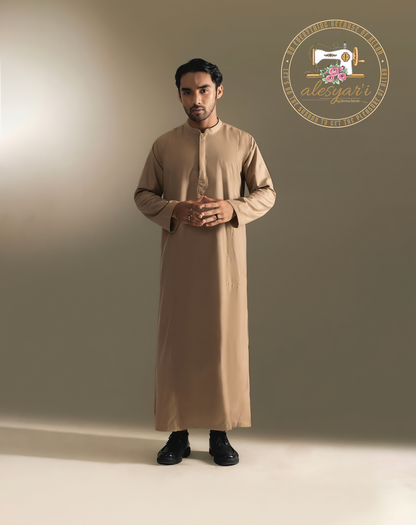 Alesyari Shop I Umrah Essentials Premium Long-Sleeved Mens Abaya and Jubah, Perfect for and Everyday Comfort