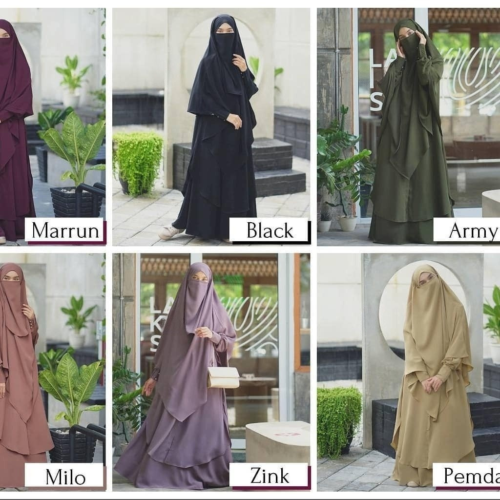 Available Color Choices in the Raada Series French Khimar Abaya Semi Tunic