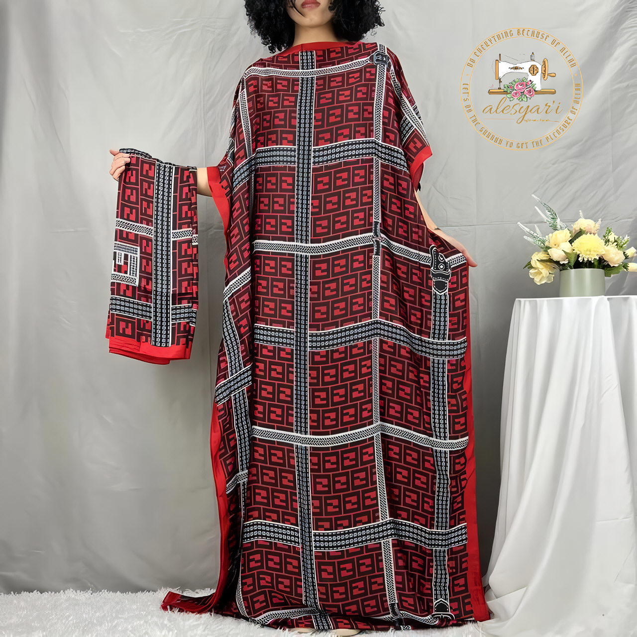 Alesyari Shop I Classic African Apparel - Dashiki Mantles, Silk Garb, and Loose-fitting in a Stunning Double Print for Women