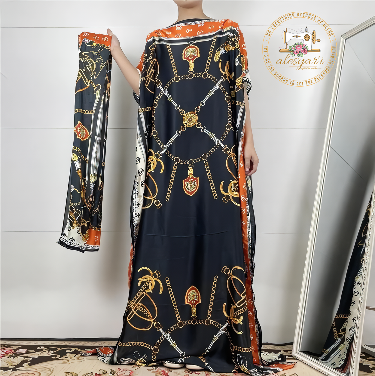 Alesyari Shop I Classic African Apparel - Dashiki Mantles, Silk Garb, and Loose-fitting in a Stunning Double Print for Women