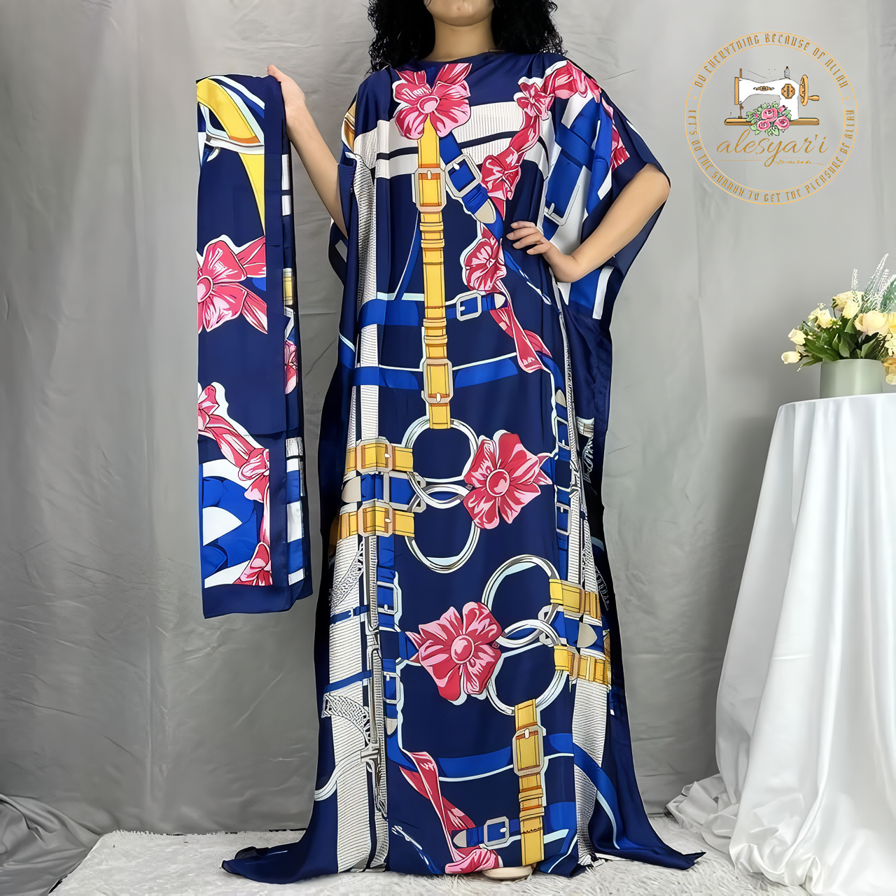 Alesyari Shop I Classic African Apparel - Dashiki Mantles, Silk Garb, and Loose-fitting in a Stunning Double Print for Women