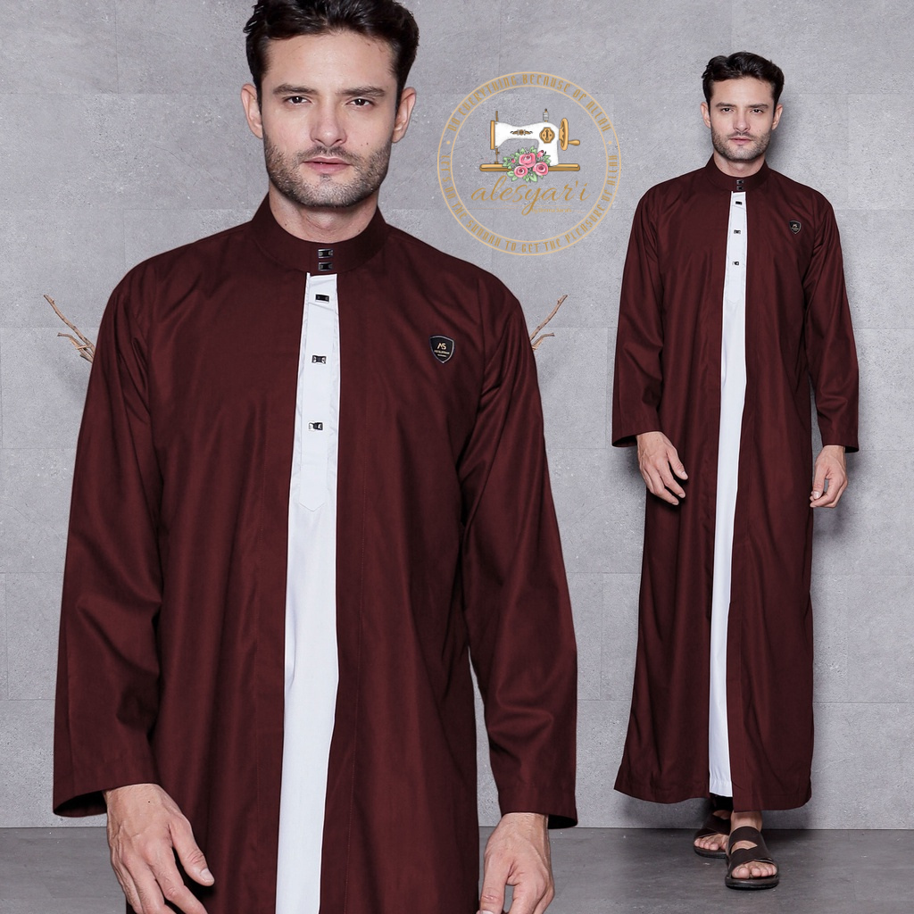 Alesyari Shop I Elevate Your Style with the Latest Trend in Men's 2-in-1 Dual Layer Jubah