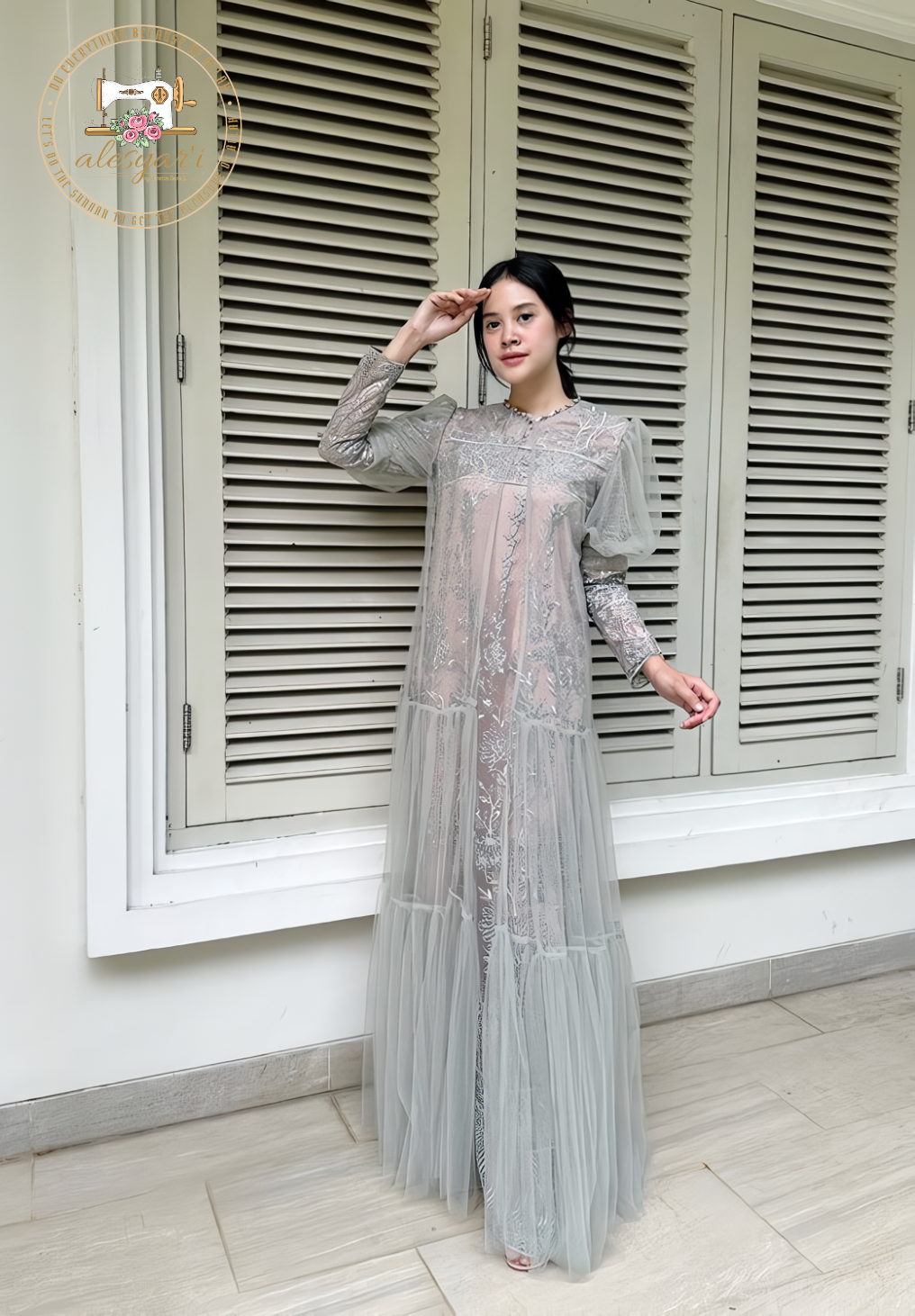 Alesyari Shop I 2024 Autumn Dress Elegant Prom Gown Maxi Dress Women Muslim Abaya Dubai Long Sleeve Fashion A Line Robe Femme Islam Clothing