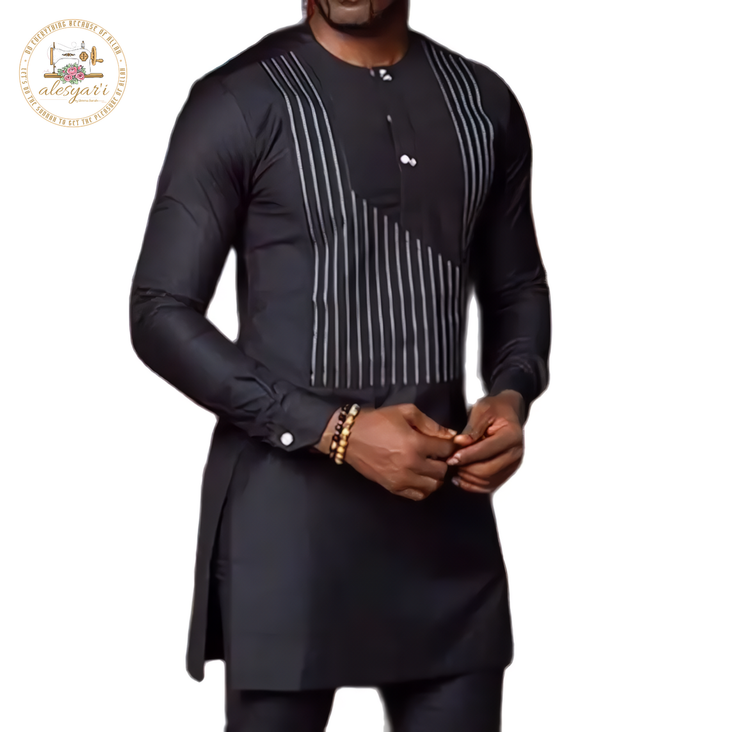 Alesyari Shop I New Classic Men's 2-piece Suit, Suit Pants, Jacket, T-shirt, Solid Color, Long Sleeved Holiday Wedding, African Ethnic Clothing