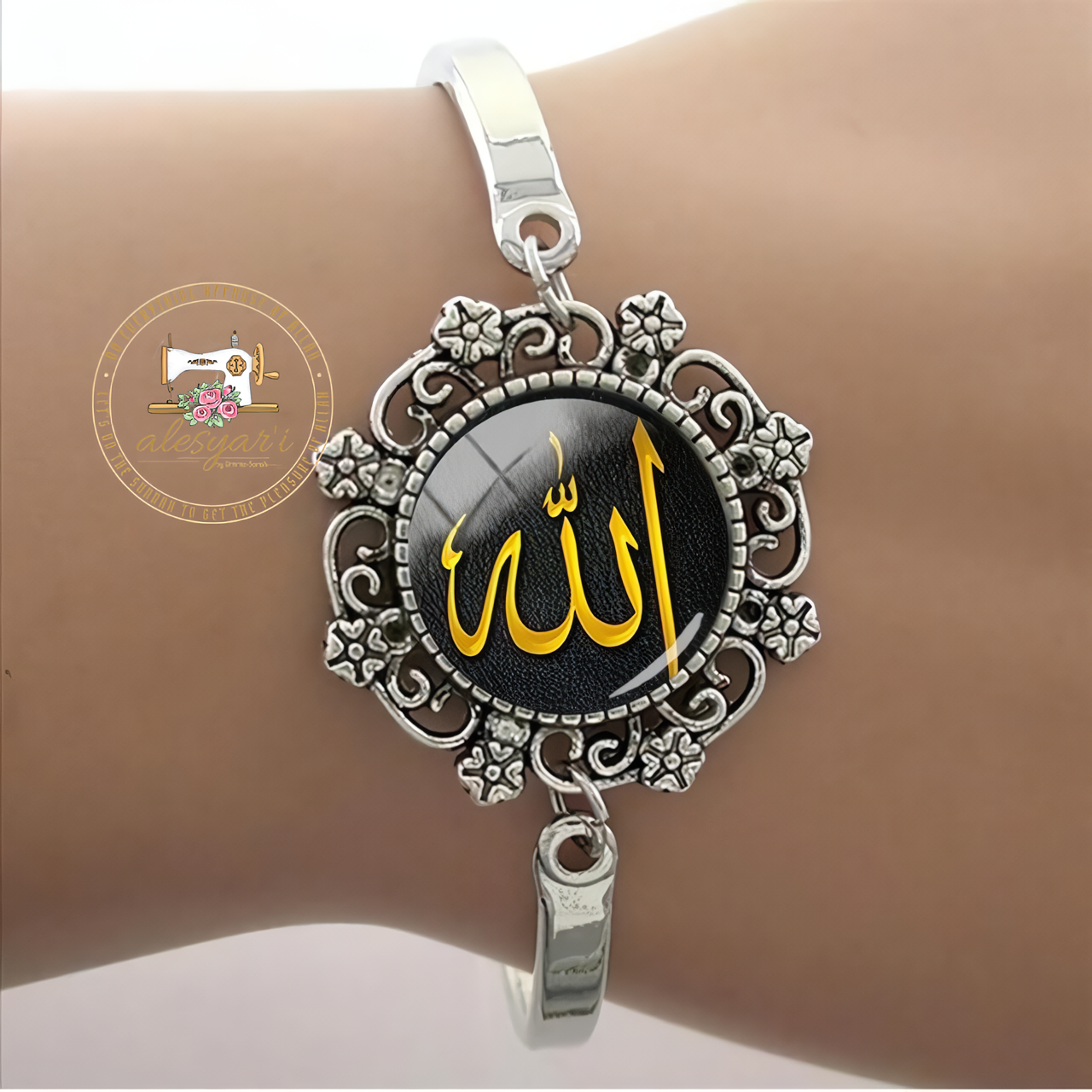 Alesyari Shop I Islamic Muslim Handmade Glass Bracelets: Unique Religious Bangle Jewelry for Men and Women