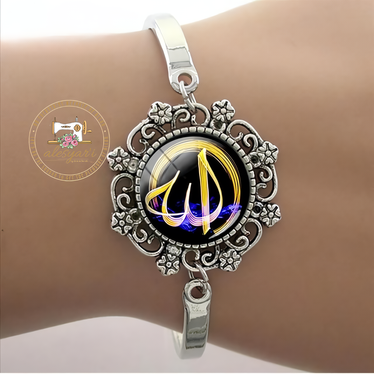 Alesyari Shop I Islamic Muslim Handmade Glass Bracelets: Unique Religious Bangle Jewelry for Men and Women