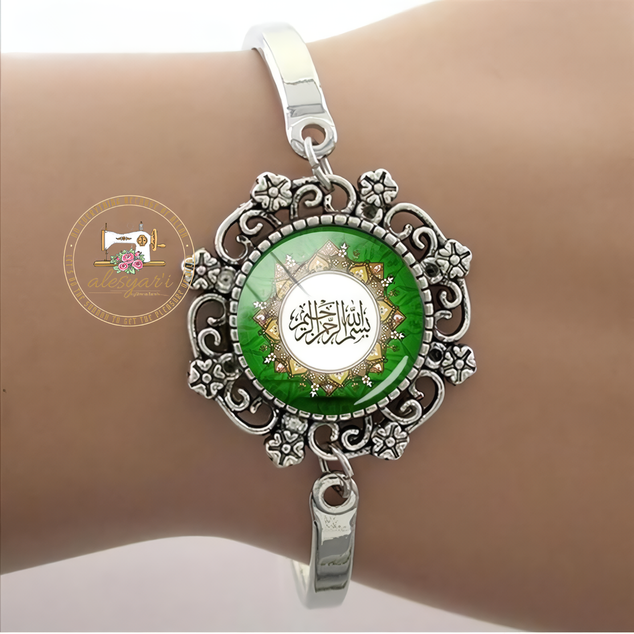 Alesyari Shop I Islamic Muslim Handmade Glass Bracelets: Unique Religious Bangle Jewelry for Men and Women