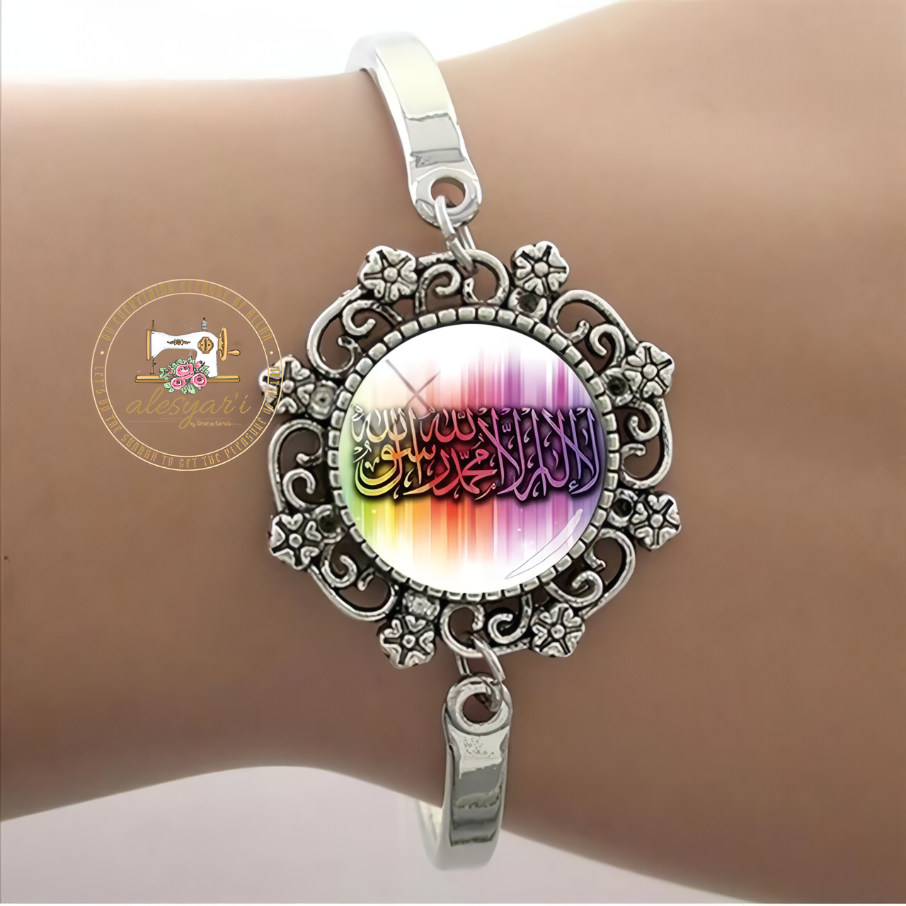 Alesyari Shop I Islamic Muslim Handmade Glass Bracelets: Unique Religious Bangle Jewelry for Men and Women