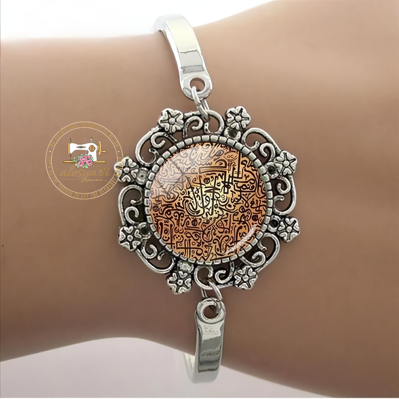 Alesyari Shop I Islamic Muslim Handmade Glass Bracelets: Unique Religious Bangle Jewelry for Men and Women