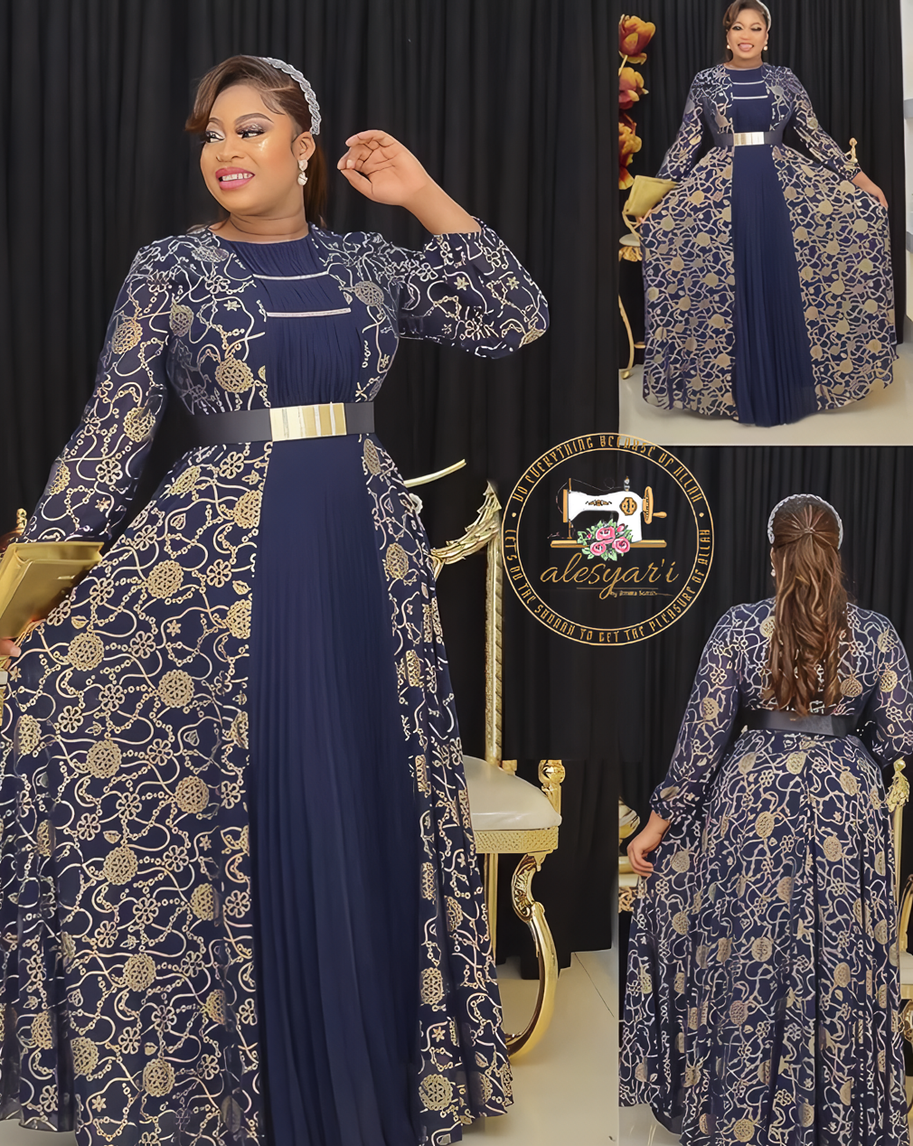 Alesyari Shop I Chic and Elegant Plus Size Maxi Dresses for Evening Parties - Embrace Style with Muslim Chiffon Kaftans