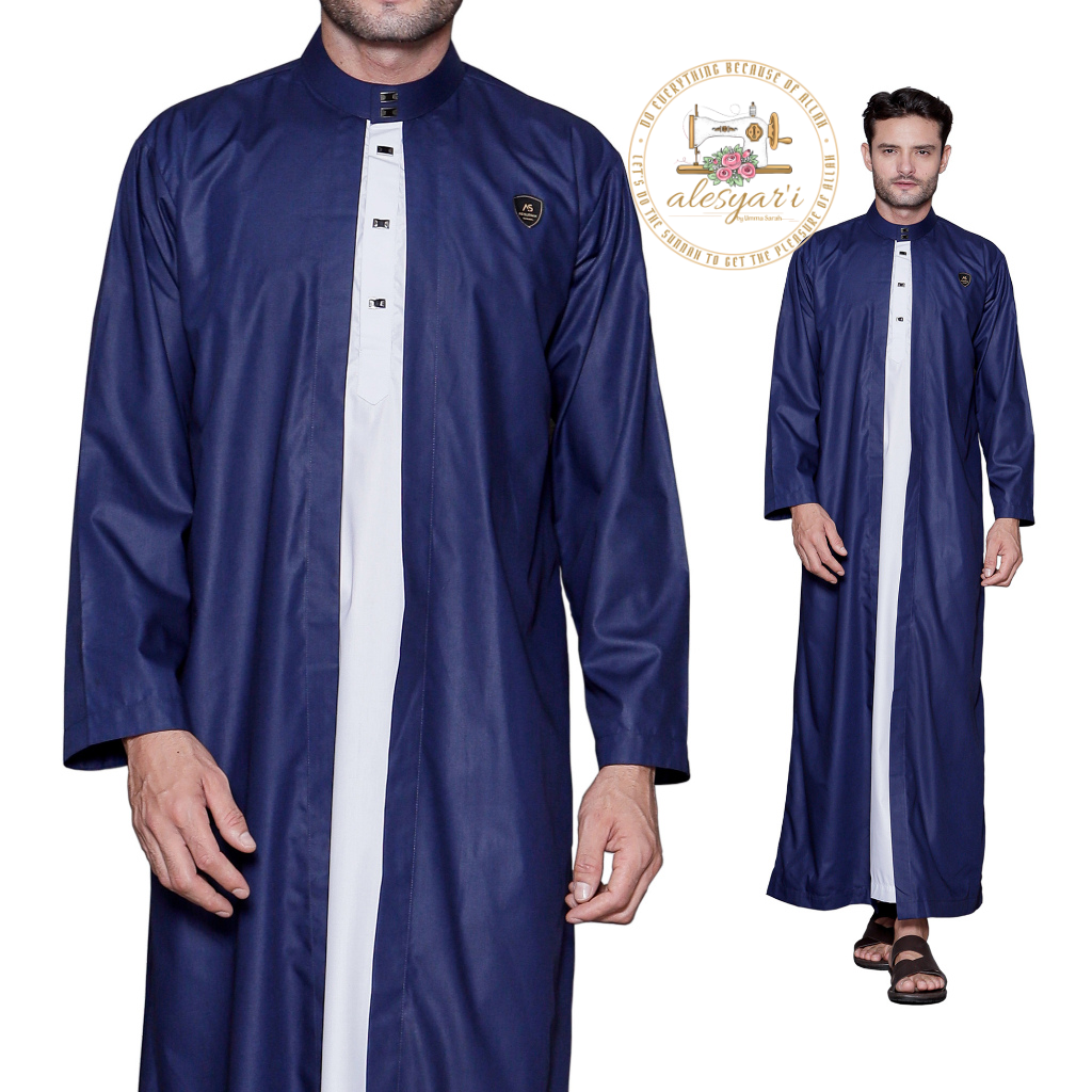 Alesyari Shop I Elevate Your Style with the Latest Trend in Men's 2-in-1 Dual Layer Jubah