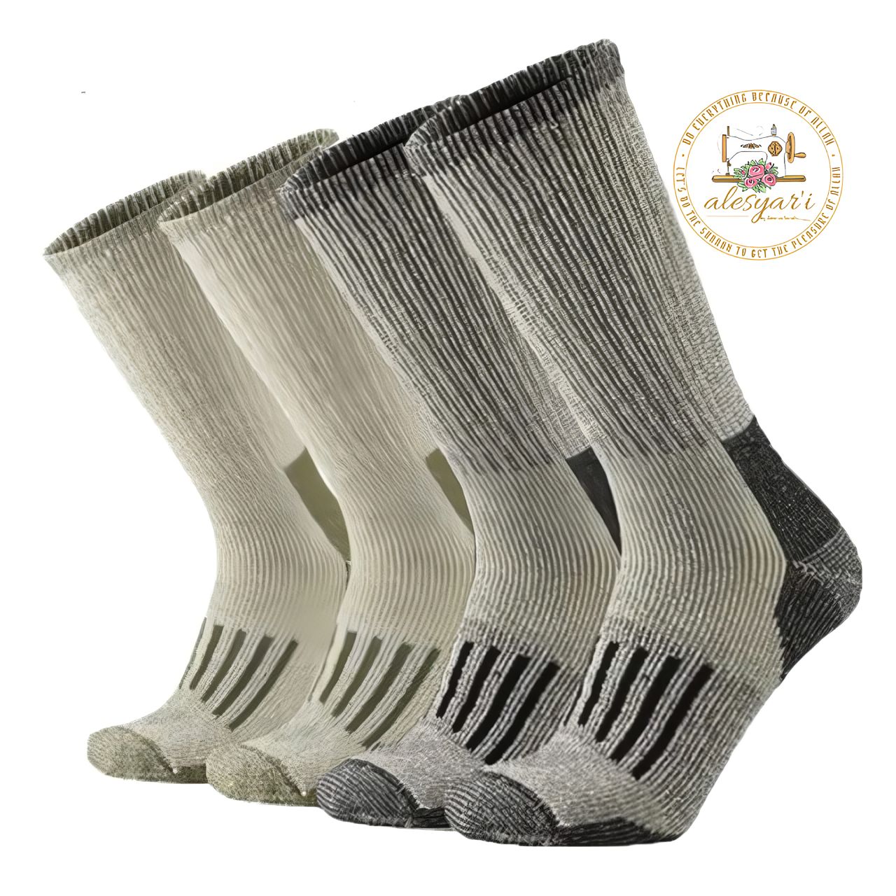 Alesyari Shop IPremium Merino Wool Hiking Socks: Cozy Warmth, Thick Cushioning, and Moisture-Wicking Performance for Men and Women in Euro Sizes