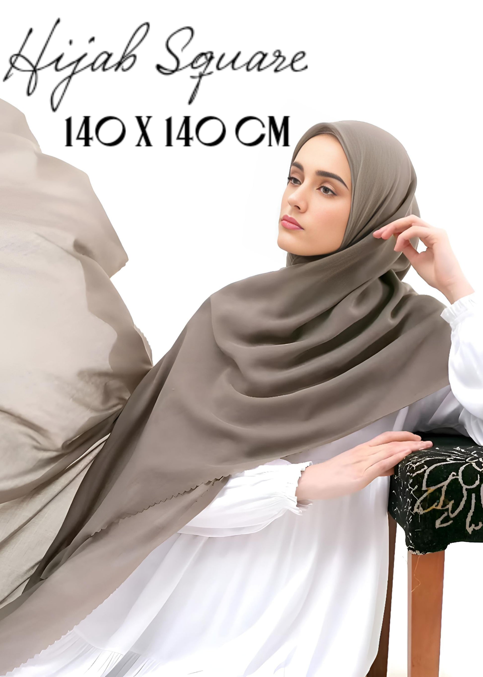 Premium Square Hijab Scarf Soft Voal Fabric Elegant Laser Cut Muslim Headwear for Women Perfect for Eid Ramadan