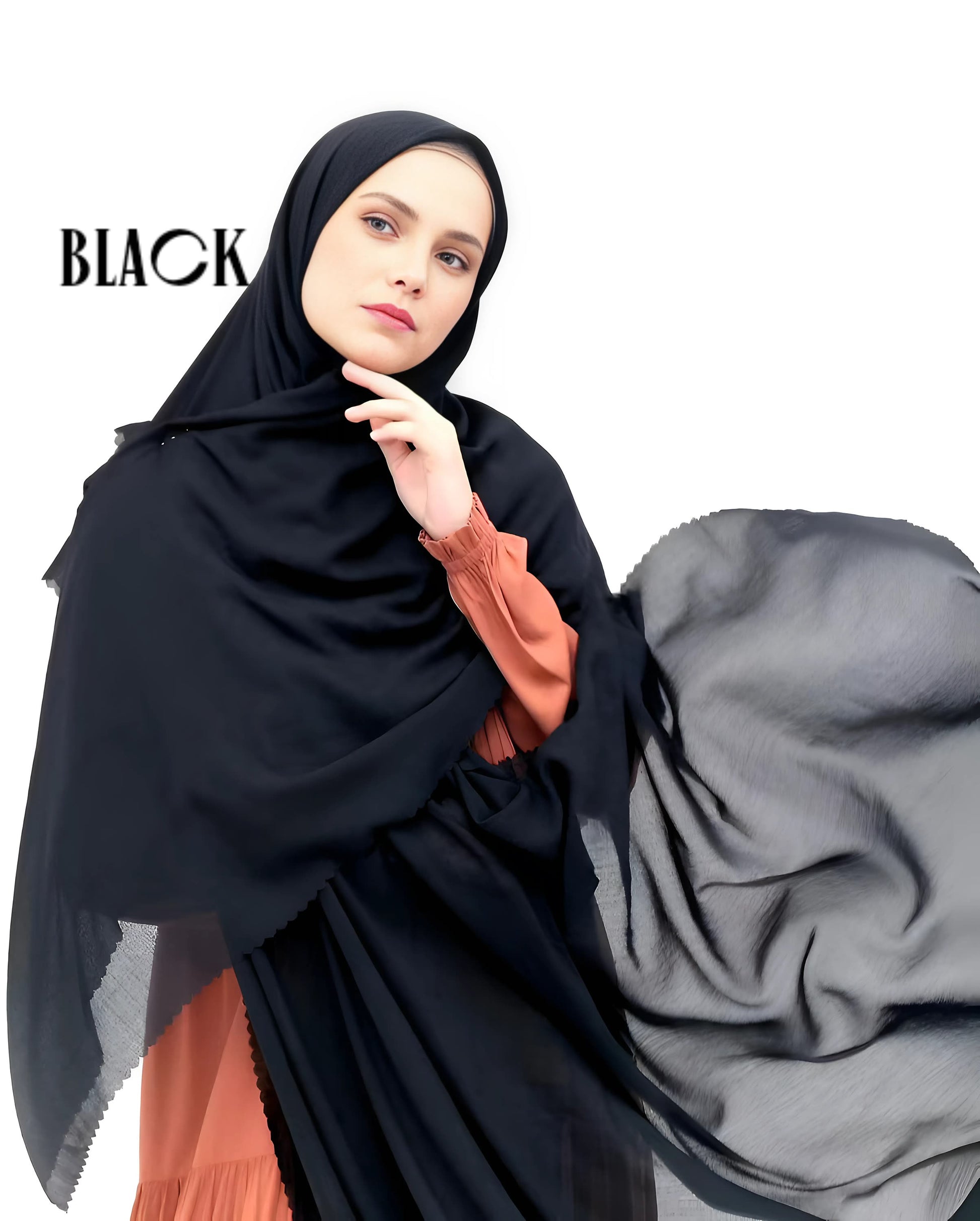 Premium Square Hijab Scarf Soft Voal Fabric Elegant Laser Cut Muslim Headwear for Women Perfect for Eid Ramadan 