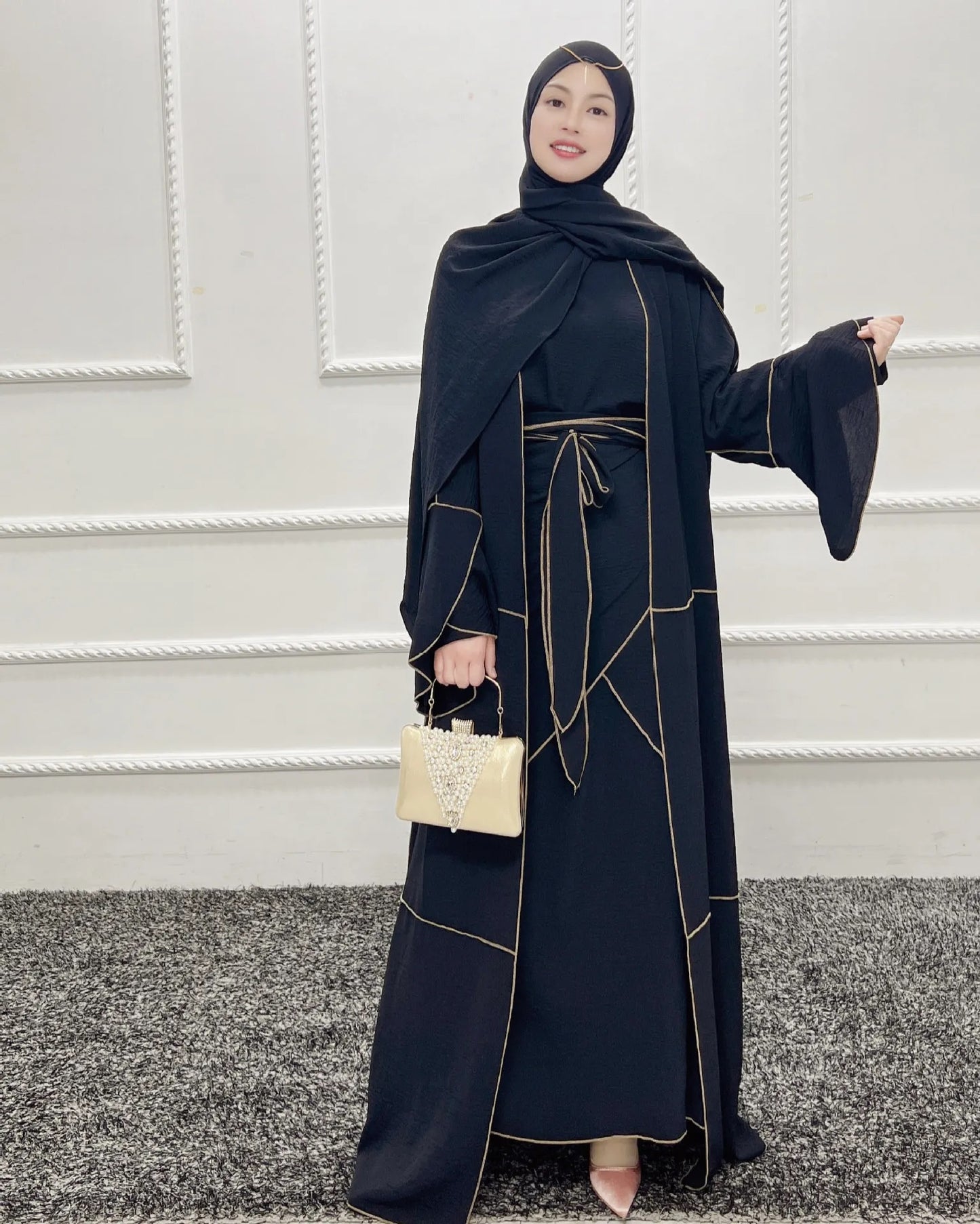 Alesyari Shop I Elegant 3-Piece Abaya Sets for Women with Hijab – A Blend of Modesty and Style from Dubai