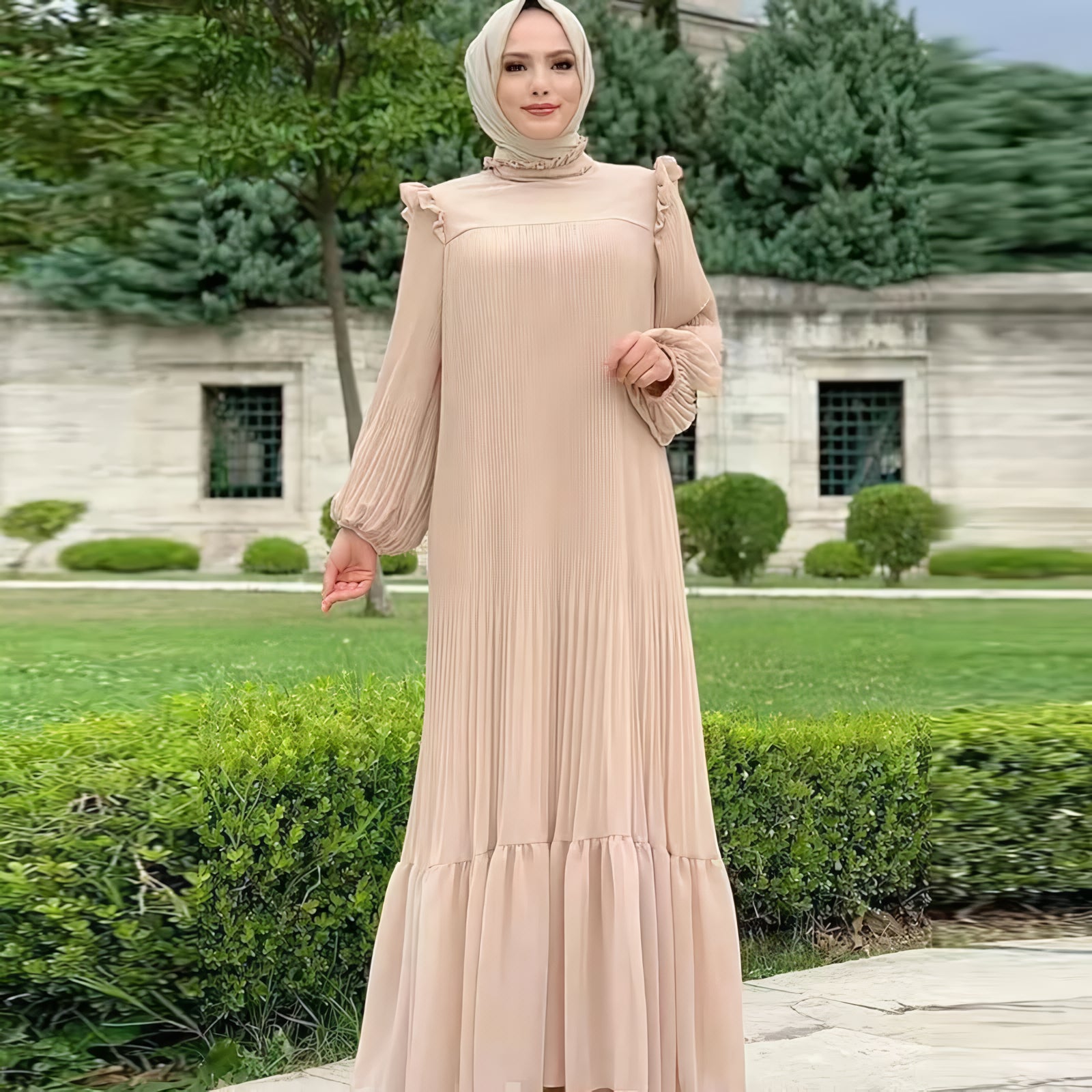 Alesyari Shop I New Simple Muslim Women's Dress - Turkish Pullover Fashion