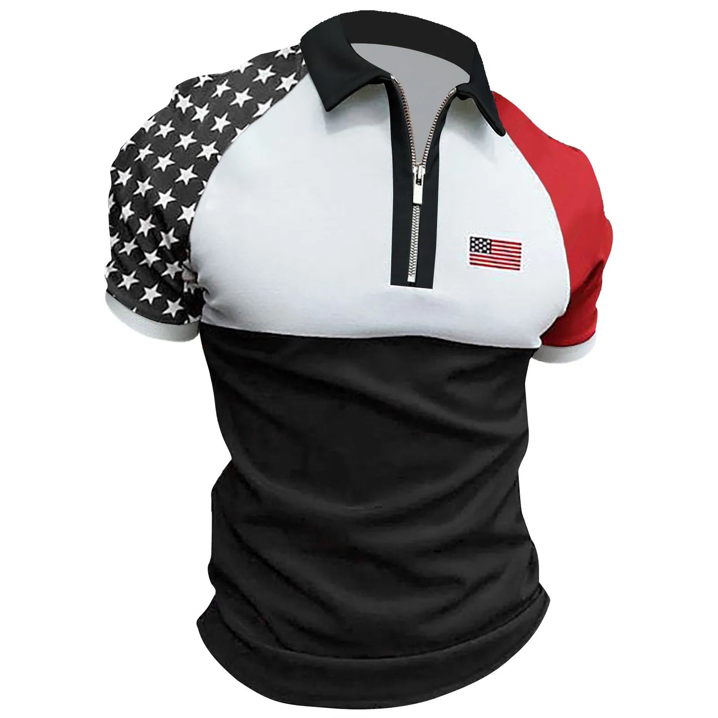 Men's Polo Shirt Independence Day Muscle Turn Down Collar American Flag Print Patriotic Shirts Slim Fit Short Sleeve ropa hombre