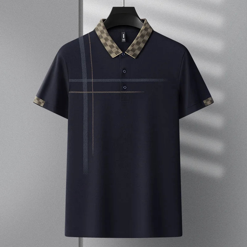 Brand embroidered polo shirt men's short sleeved T-shirt 2024 summer high-end leisure mercerized cotton Paul shirt men's wear