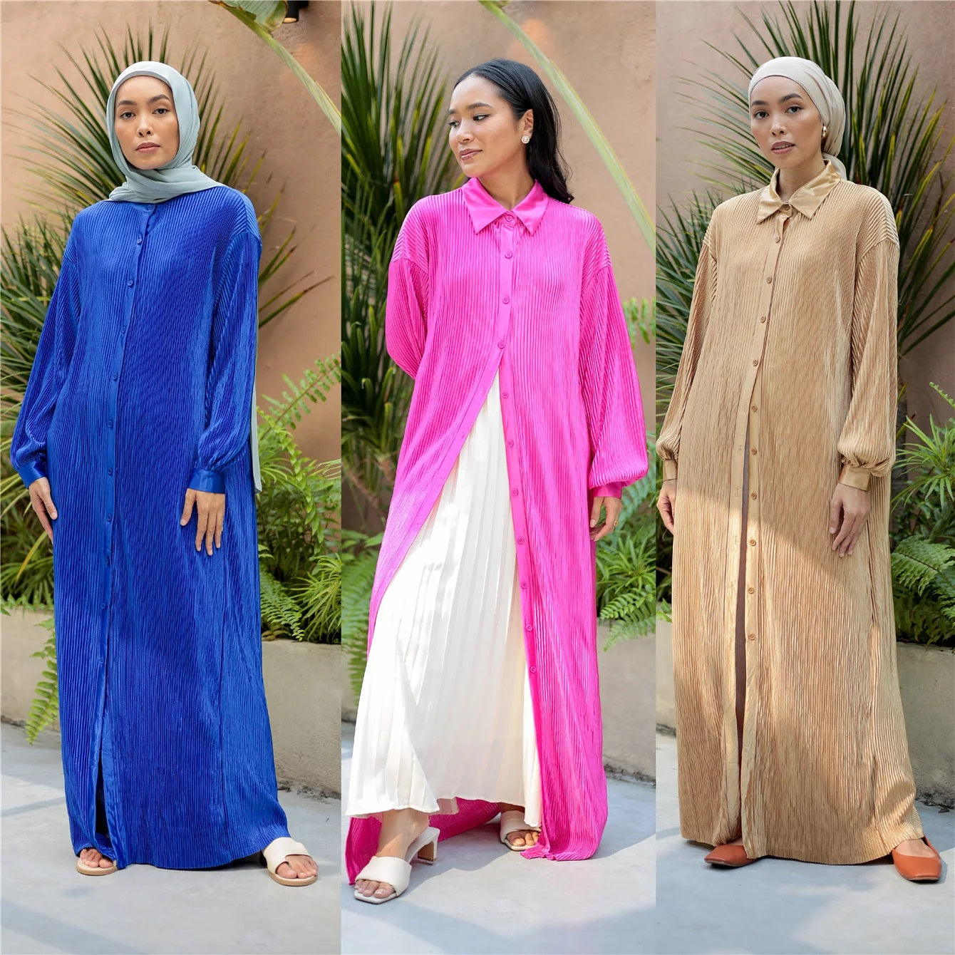 Alesyari Shop I Islamic Kimono Abaya Dress: Indonesian, Malay, Arab, Middle Eastern Inspired Folding Gown - Jalabiya for Women, Ideal for Cardigan, Middle Eastern Attire.