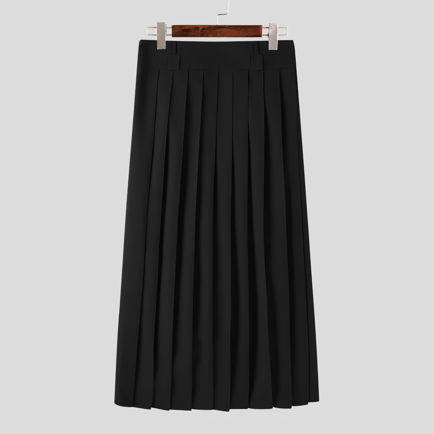 Aleysari Shop I Men's Casual Pleated Zipper Skirts: Streetwear Style in Solid Colors, S-5XL