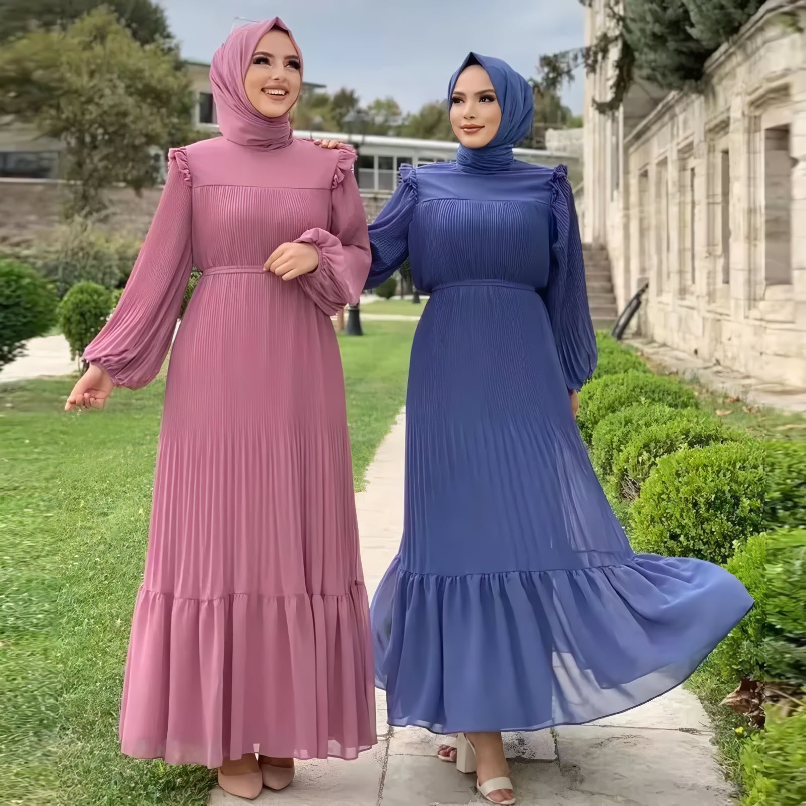 Alesyari Shop I New Simple Muslim Women's Dress - Turkish Pullover Fashion