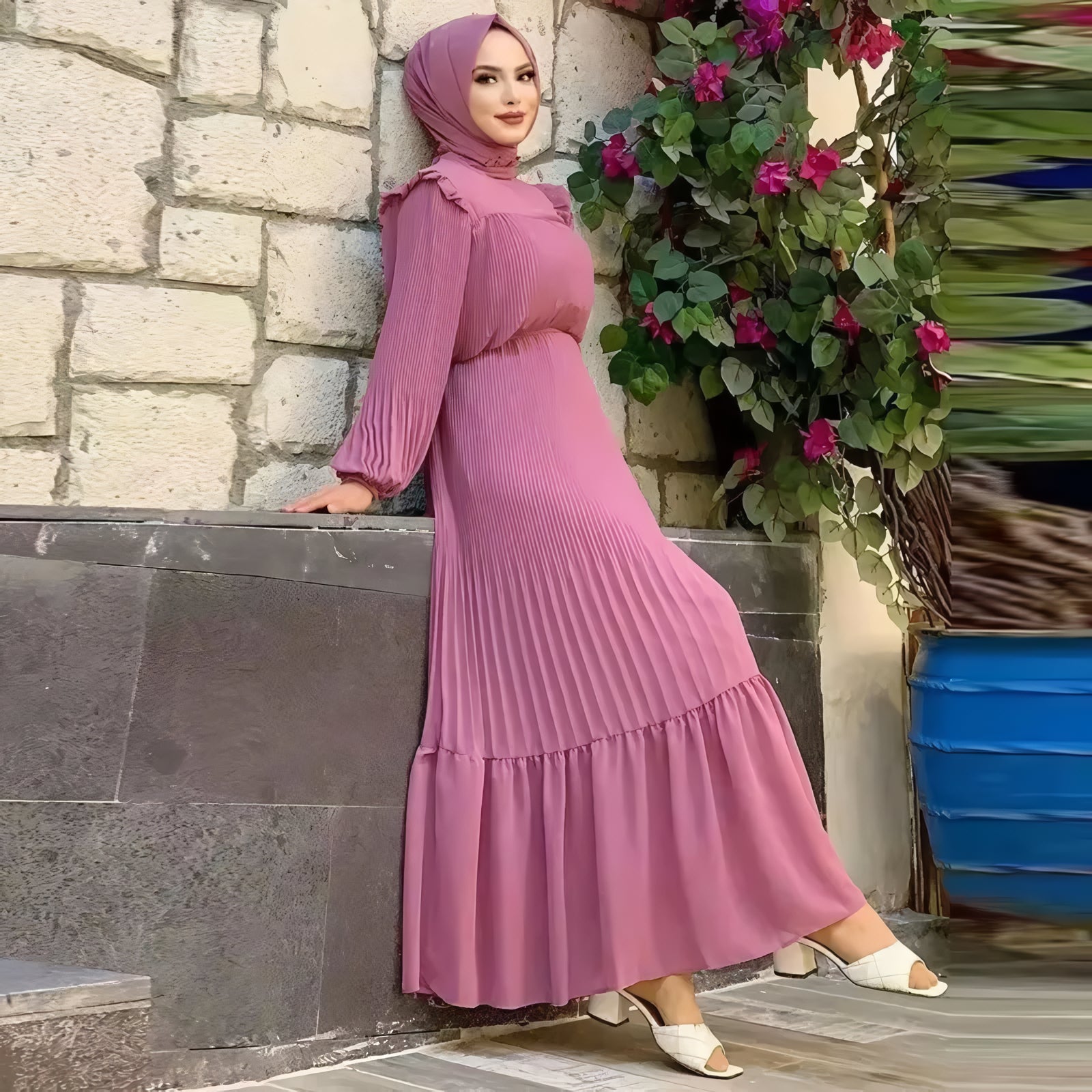 Alesyari Shop I New Simple Muslim Women's Dress - Turkish Pullover Fashion